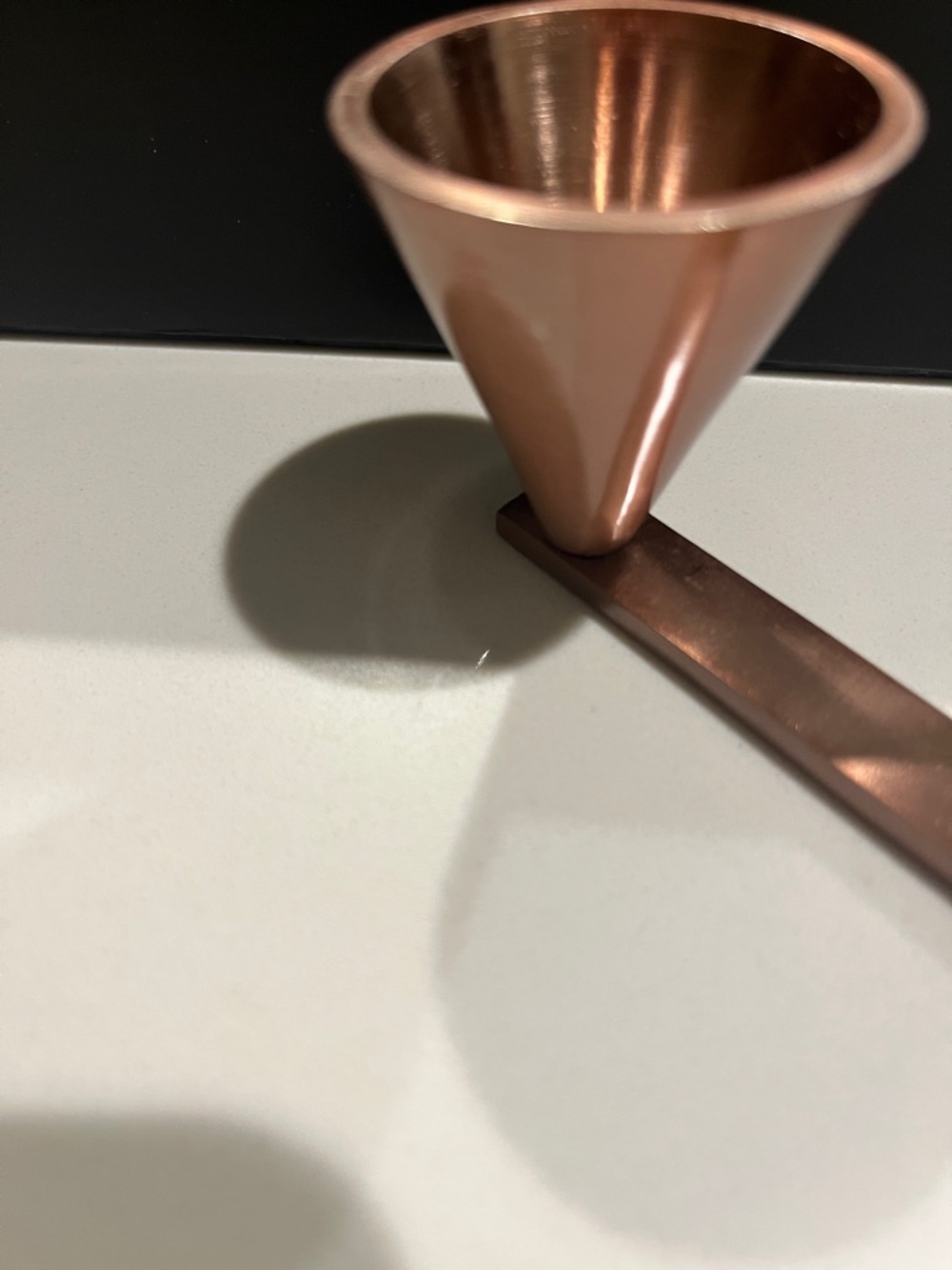 MacKenzie-Childs Rose Gold metallic, checked handle, Candle Sniffer - Picture 2 of 6